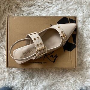 London Rag Women's Cream Studded Sandals